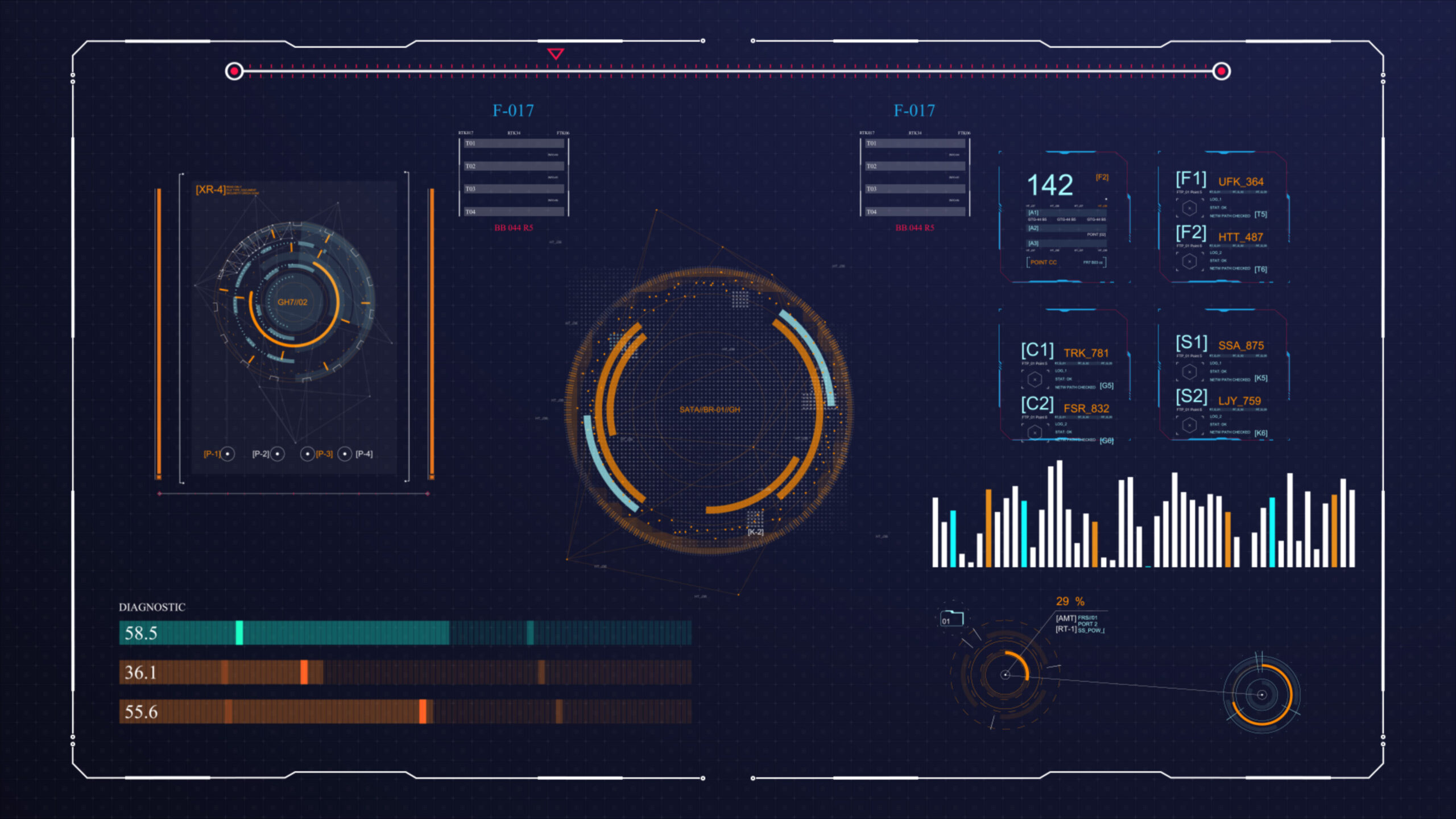 Futuristic HUD Background. Infographic or Technology Interface for Information Visualization
